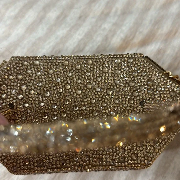 House of Harlow gold rhinestone purse clutch - Picture 3 of 5